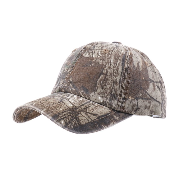 JUUNthy Mens Baseball Cap, Cotton Twill Adjustable Camouflage Prints Outdoor Sports Trucker Hat Khaki