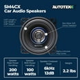 thumbnail image 4 of Autotek 4 Pack Street Machine 200 Watt 4 Inch 2 Way Car Audio Coaxial Speakers, 4 of 9