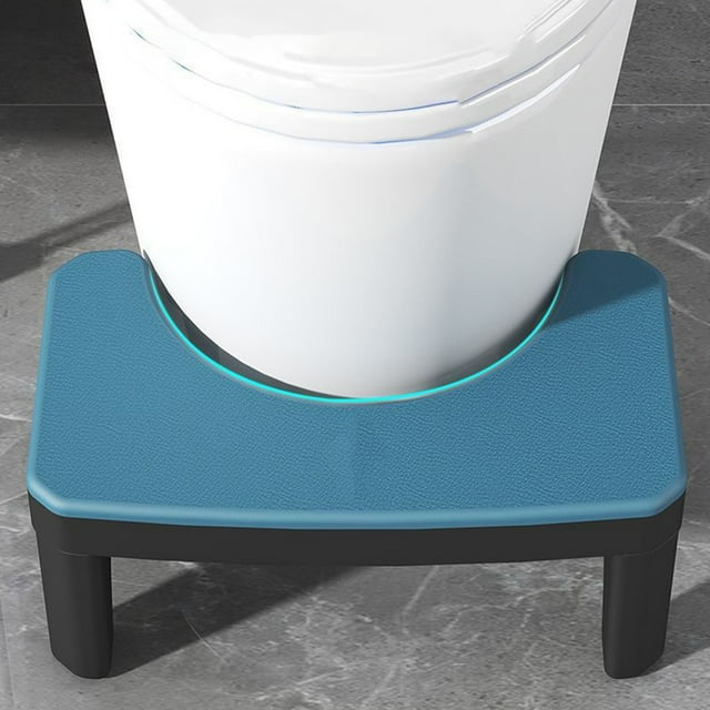 OULII Toilet Step Ergonomic Blue Footstool 1Set for Adults