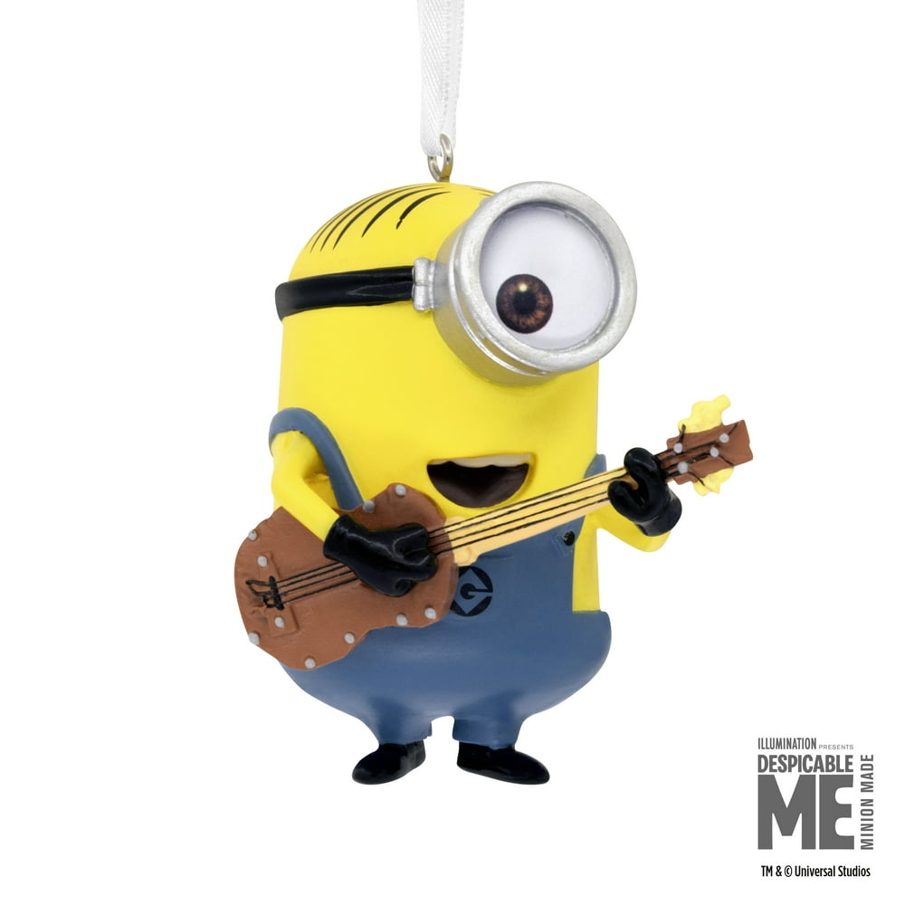 Hallmark Despicable Me Minions Stuart with Guitar Christmas Ornaments