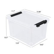 Aninhao 4-Pack 22 Quart Clear Plastic Storage Bins with Wheels, Latching Storage Box Bin