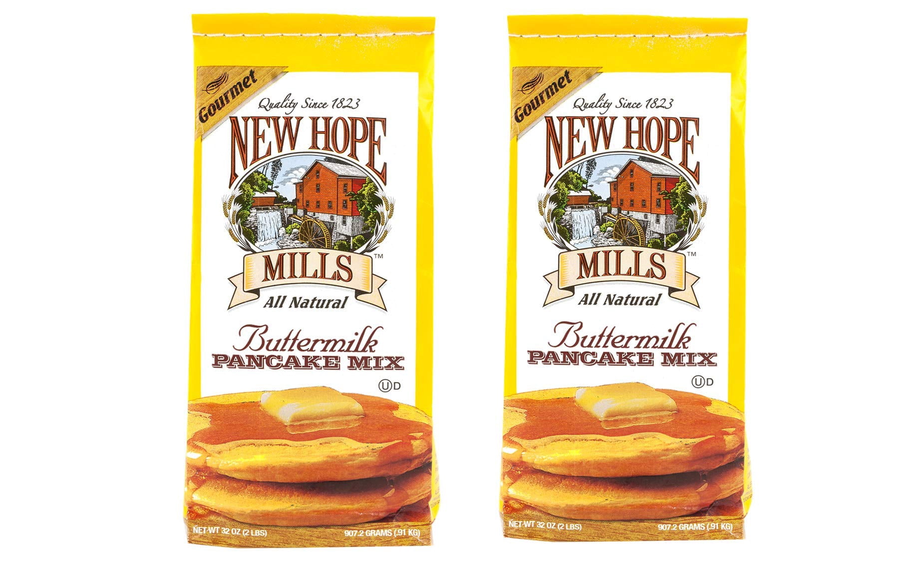 New Hope Mills Easy To Make Pancake Mix- Two 32 oz. Bags- Your Choice of 5 Different Varieties (Buttermilk)