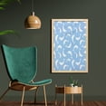 thumbnail image 2 of Sea Animals Wall Art with Frame, Pattern with Dolphins Silhouettes Simple Fun Art Blue White Ocean Fauna, Printed Fabric Poster for Bathroom Living Room, 23" x 35", Pale Blue White, by Ambesonne, 2 of 2