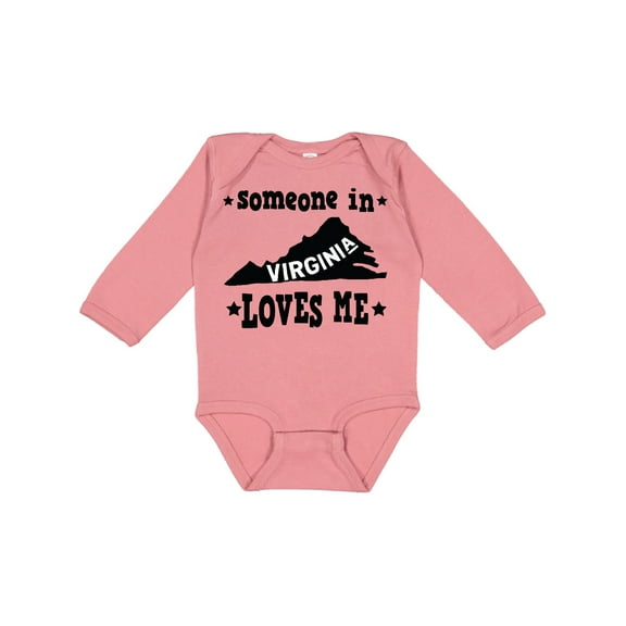 Inktastic Virginia Vacation Someone Loves Me Boys or Girls Long Sleeve Baby Bodysuit