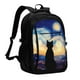 thumbnail image 1 of Balery Cat Under Starry Skies Mochila con carga USB para hombre y mujer - Mochila impermeable y antirrobo para laptop con puerto USB para viajes, trabajo, 1 of 7