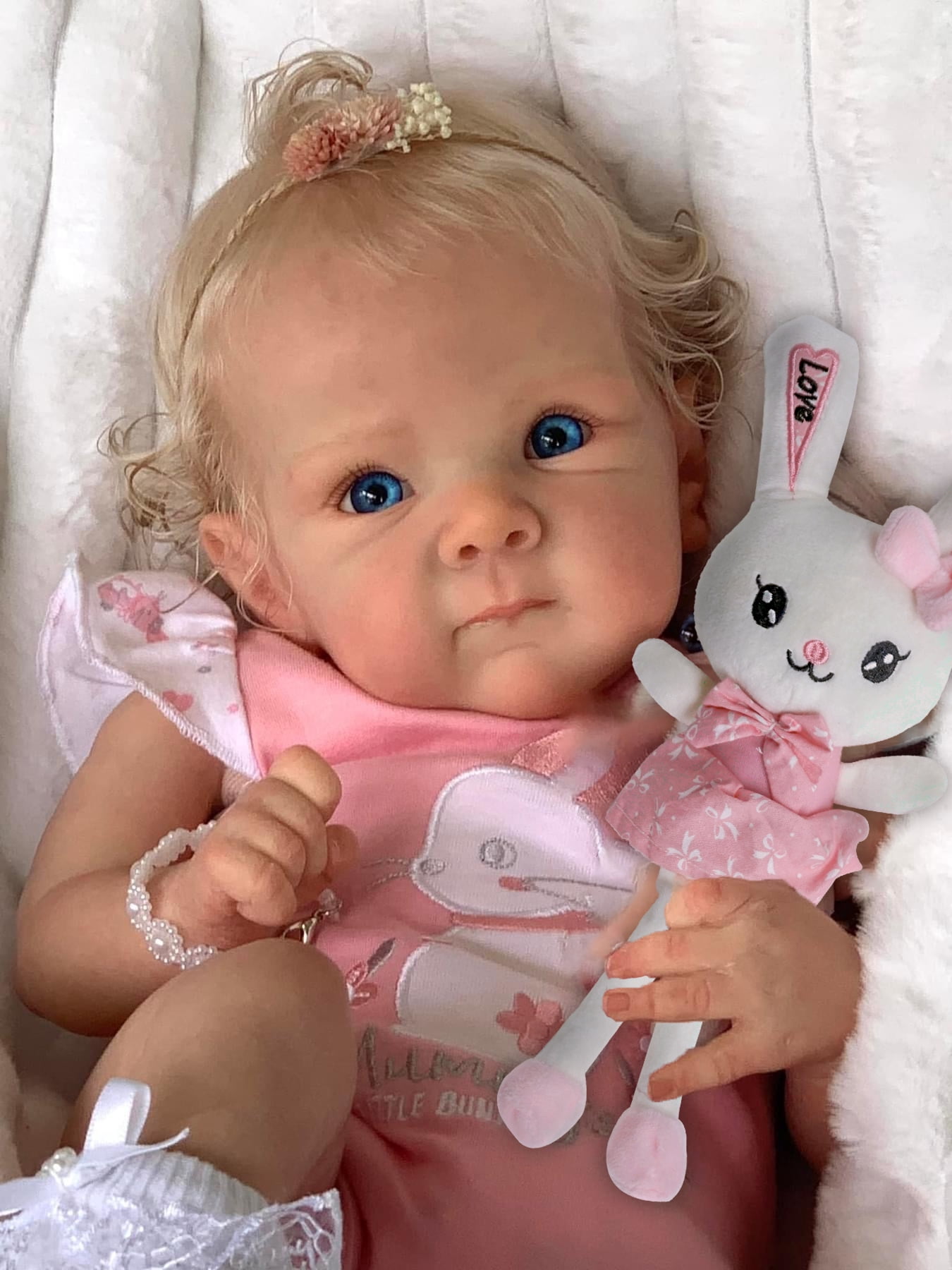 iCradle Adorable Lifelike Reborn Baby Dolls Girl 18 inch 46 cm Soft Cloth Body Blue Eyes Realistic Newborn Babies Xmas Birthday Gift for Kids