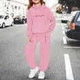 thumbnail image 2 of MEZZALL Girls Tracksuit Winter Warm Pullover Hoodie With Pants Long Sleeve Sweatsuit Kids Casual Outfit Sets Letter Printed Jogger Two Piece Set Cozy Clothes Sets, 2 of 4