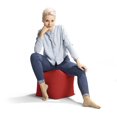 thumbnail image 2 of Gouchee Home Cube Brava Tomato Pouf Ottoman – Water-Repellent Cube Bean Bag Footstool with Polystyrene Beads, Lightweight & Portable for Living Room or Dorm, 2 of 9