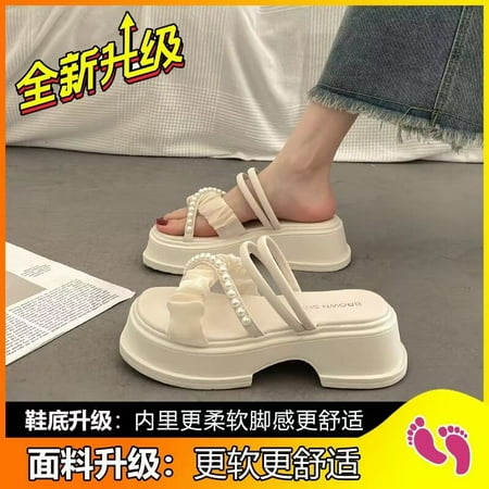 

High-end Sense Sandals Women‘s Summer New Thick-soled Beach French Style Skirt Platform Shoes
