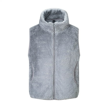 

DENGDENG Baby Unisex High Neck Zip Up Vest Toddler Sleeveless Fleece Waistcoat Vest Thicken Fall Winter Warm Clothes Outfit