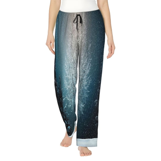 Balery Winter Rabbit Pantalones de pijama para mujer, pijamas ultraligeros, pantalones de estar por casa-X-Large