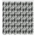thumbnail image 3 of Monochrome Shower Curtain, Peonies Illustrated with Greyscale Blobs on the Background, Fabric Bathroom Set with Hooks, 69W X 75L Inches Long, Pale Grey Charcoal Grey, by Ambesonne, 3 of 3
