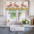 thumbnail image 2 of Mushroom Sunflower Window Valance Curtain Butterfly Floral Leaf Rod Pocket Short Curtain for Living Room, Bedroom & Kitchen Window Decor 42x18in, 2 of 8