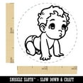 thumbnail image 2 of Cute Crawling Baby Self-Inking Rubber Stamp Ink Stamper - Purple Ink - Mini 1/2 Inch, 2 of 7