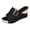 Black, variant on Platform Wedge Sandals Women Slip on Slides Buckle Strap Summer Fashion Dress Shoes Open Toe Suede High Heels Black Size 9.5