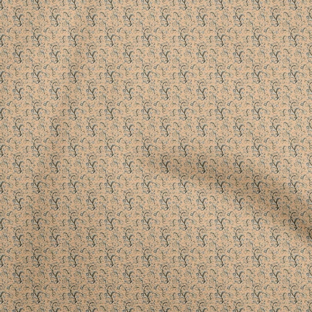 oneOone Tissu Georgette Viscose Pêche Matériel de Robe Baroque Tissu Imprimé Tissu au Mètre 42 Pouces de Large
