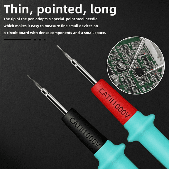 2X Multimeter Test Leads Silicone Line 1000V 20A Needle-Tip Probe Tester Multimeter Cable