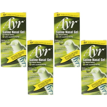 Ayr Saline Nasal Gel Nasel Gel Gel Cream, 0.5 oz (4 pack) (Bundle)