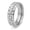SILVER, variant on Stainless Steel Wedding Bands with Cubic Zirconia Ring for Men Women, Cushion‑Cut Statement Ring Size 6-11