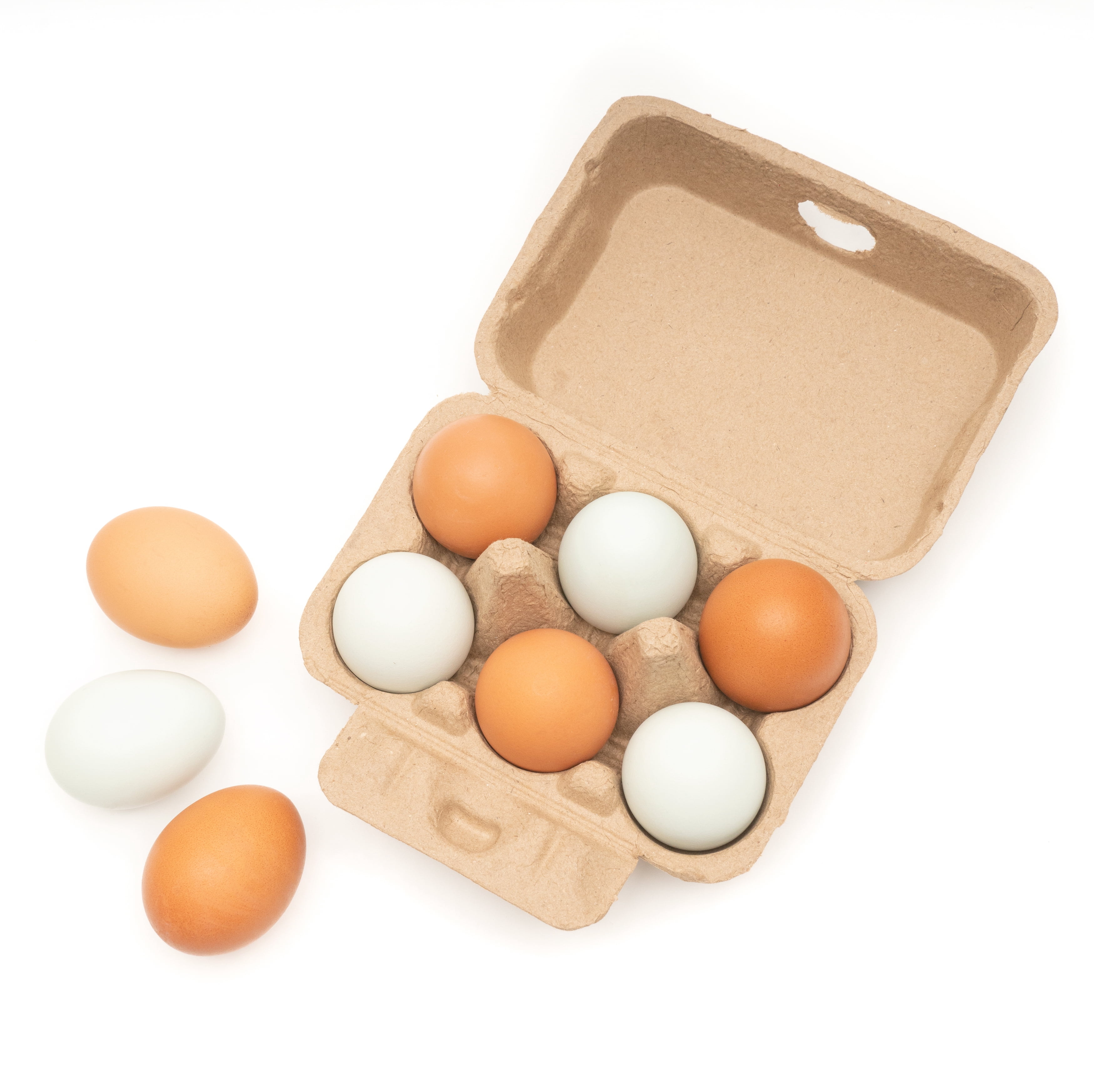 Hearty Produce Half Dozen Egg Cartons "Fresh Eggs" (30-Pack) | 2x3 Style | Biodegradable & Recycled Pulp | Perfect for Small Family-owned Farm