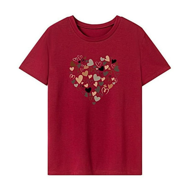 Camiseta para Mujer Jinwen Básica Cómoda Cuello Redondo Manga Corta