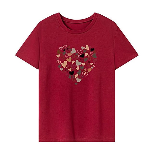 Camiseta para mujer con cuello redondo y manga corta clásica suave para uso diario y trabajo XL