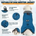 thumbnail image 5 of TSYKHAIA Warm Dog Winter Coat - Adjustable Fleece Lined Dog Snow Jacket with Reflective Stripes & Pockets, Water-resistant Cold Weather Vest for Medium Large Dogs, 5 of 7