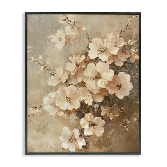 Stupell Industries Blooming Cherry Blossoms Plants & Flowers Painting Black Framed Art Print Wall Art, 11 x 14