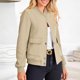 thumbnail image 5 of HongQid Women's Bomber Jackets Winter Trendy Varsity Jackets Shackets Button Down Cropped Coats with Pockets, 5 of 9