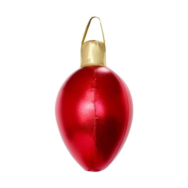 Red Christmas Inflatable Ball Cover Light Bulb Shape Hanging Decoration Fabric Craft Ornament Red 3.1 Inch Diameter