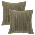 thumbnail image 4 of Phantoscope 18" x 18" Modern, Contemporary, Transitional Olive Green Striped Polyester Throw Pillow , ( 2 Count), 4 of 7