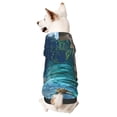 thumbnail image 1 of Lsque Tropical Paradise Window View Pattern Small Dog Sweater Hoodies Pet Grey Hooded Soft Fleece Sweatshirts with Pocket Fall Winter Puppy Cat Sweaters Warm Clothes-Medium, 1 of 7