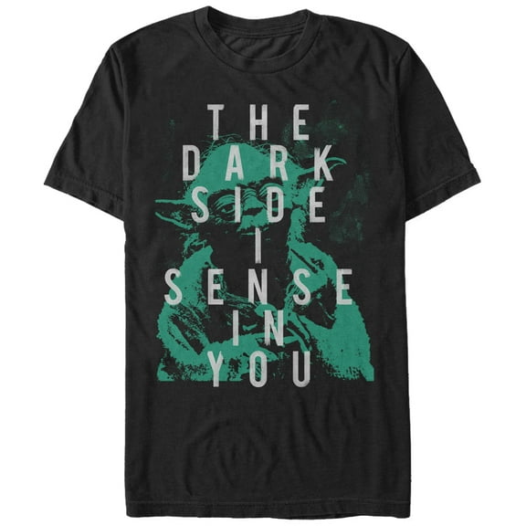 Men's Star Wars Yoda Sense the Dark Side  Graphic Tee Black Medium