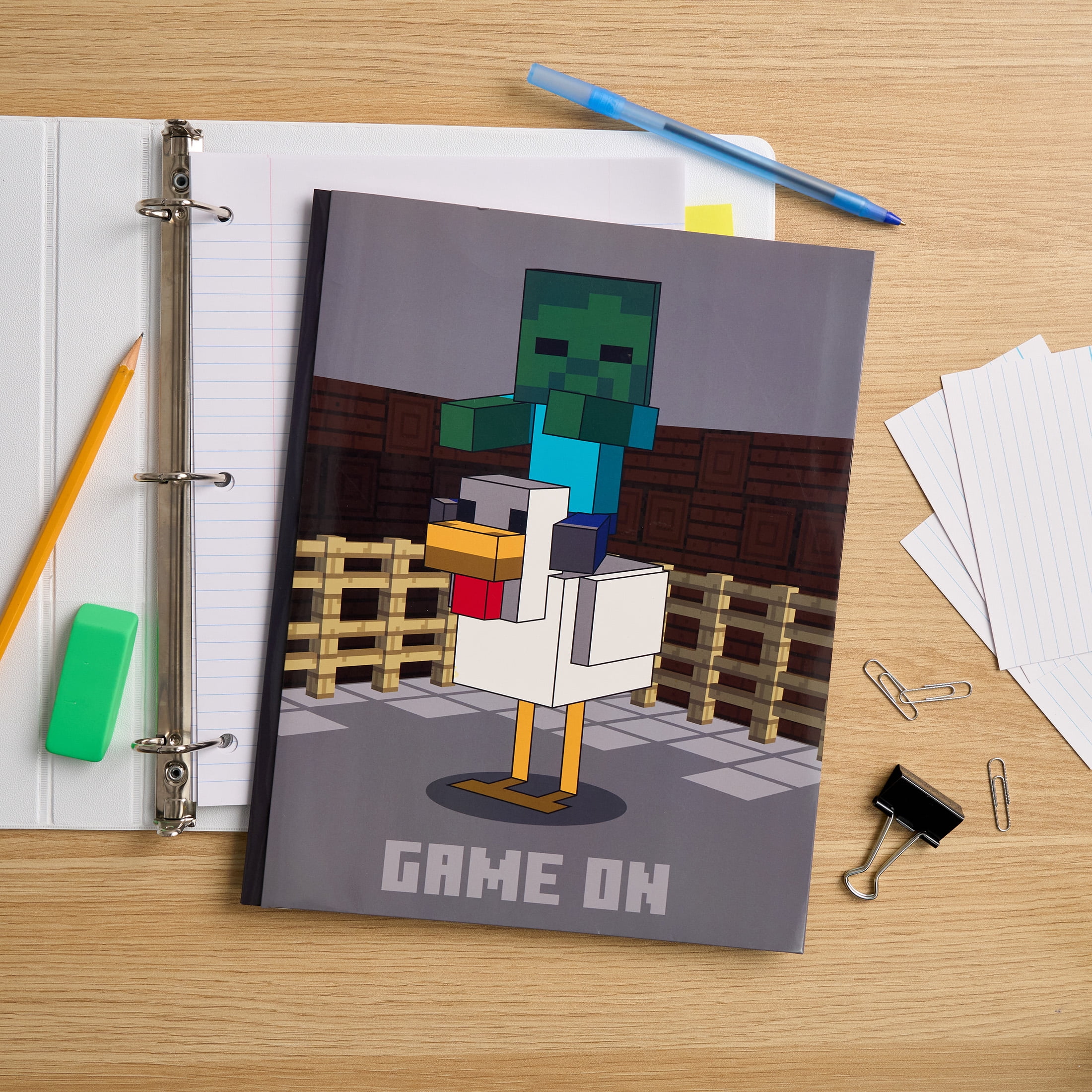 Minecraft Letter Size Paper 2-Pocket Folder with Prongs, Multi-Color