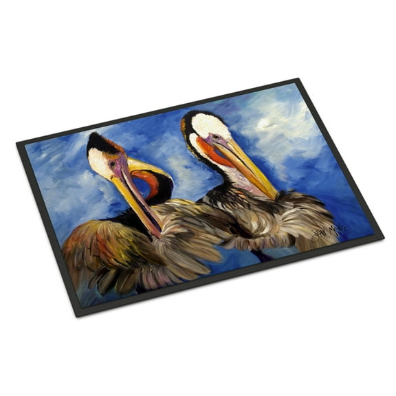 Carolines Treasures JMK1022JMAT Pelican Brothers Door Mat Indoor Rug or Outdoor Welcome Mat 24x36 Doormat  36"L x 24"W