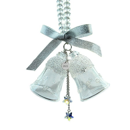 

Garhelper Christmas Decoration Car Ornaments Double Bell Pendants Wind Chimes Adornment Finding Home Xmas Jewelry Diamond-Studded