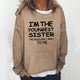 thumbnail image 2 of Sudadera de gran tamaño con estampado de letras y texto divertido para mujer, cuello redondo, manga larga, suelta, blusa individual Pompotops  gfhjh18858, 2 of 5