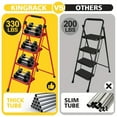 thumbnail image 3 of [4 Step Folding Heavy Duty Ladder] Step Ladder 4 Step Folding Step Stool For Adults With Handrails Heavy Duty Steel Sturdy Lightweight Collapsible Portable Step Ladder With Anti-Slip Wide Pedal., 3 of 11