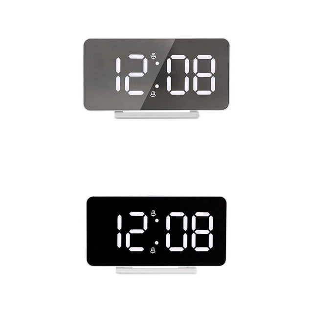 Reloj Digital Relojes de Escritorio Pantalla LED para Sala de Adultos Espejo Plateado+Reloj Digital Relojes de Escritorio Pant
