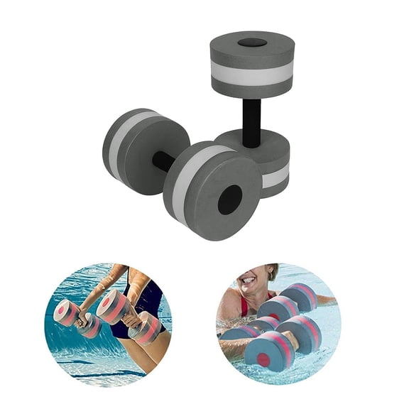 1pair EVA Foam Aqua Dumbbells 10.63in Length, Quick Dry Non Water Absorb Pool Resistance Barbell for Water Aerobics Swimming Workout, Gray