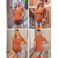 thumbnail image 2 of Ekouaer Womens Maternity Shirts 3 Packs Side Ruched Pregnancy Tee Top Tunic Blouse Casual Mama Clothes, 2 of 5