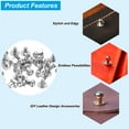 thumbnail image 4 of Uxcell 15 Pack 6*10*8mm Rivets for Leather Round Head Rivets Metal Button Spikes Silver, 4 of 6