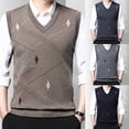 thumbnail image 4 of Mens Slim Fit Sweater Vest Knitted Tank Top Sleeveless Pullover Striped Top, 4 of 8