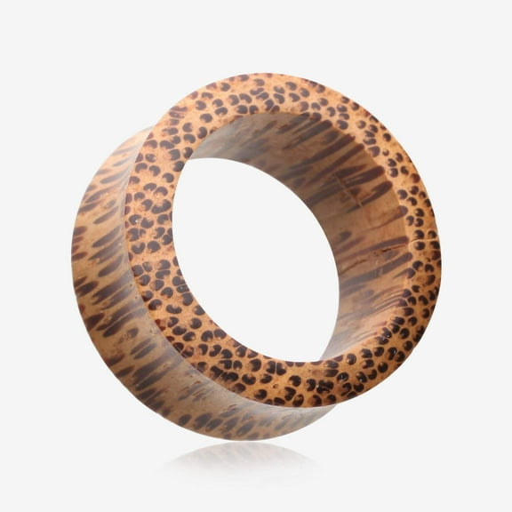 A Pair of Coconut Wood Double Flared Tunnel Plug