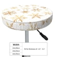 thumbnail image 4 of Hirioo gold Snowflake print for Round Bar Stool Seat Covers Washable Stool Cushion Slipcover Elastic Bar Chair Covers for 12-14 Inch Chair-14 inch, 4 of 7
