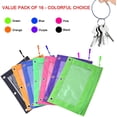 thumbnail image 3 of 6 Pack Zippered Binder Pencil Case, YuCool 6 Color Pencil Pouch Holders with 6 Zipper Pulls 3 Rivet Enforced, 3 of 5