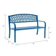 thumbnail image 2 of 50" L Metal Garden Bench Blue Criss Cross Design, 2 of 2