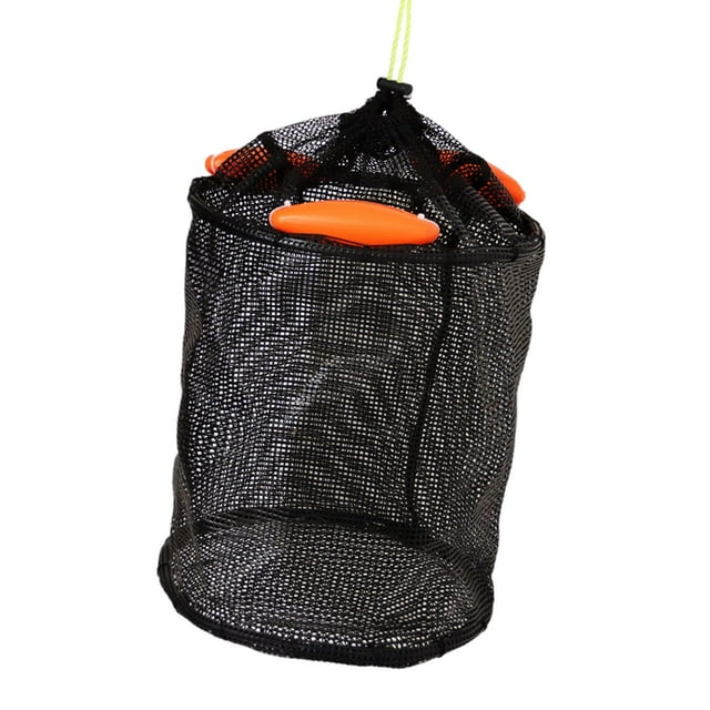Almencla Float Fishing Basket Cage Portable Part Foldable Cage for Kayaking Boat Lake Small