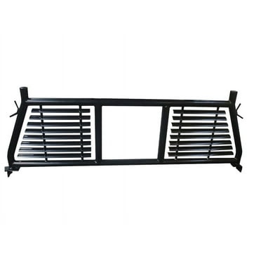 TrailFX H0003B Bolt-On Black Powder Coated Round Tube Louvered Headache Rack