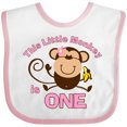 thumbnail image 3 of Inktastic Little Monkey Girl 1st Birthday Girls Baby Bib, 3 of 4